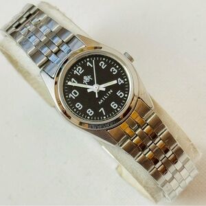 Milin Anion "Nano Healthy" Womens Silver Tone Bracelet Black Dial Watch LRH-0313